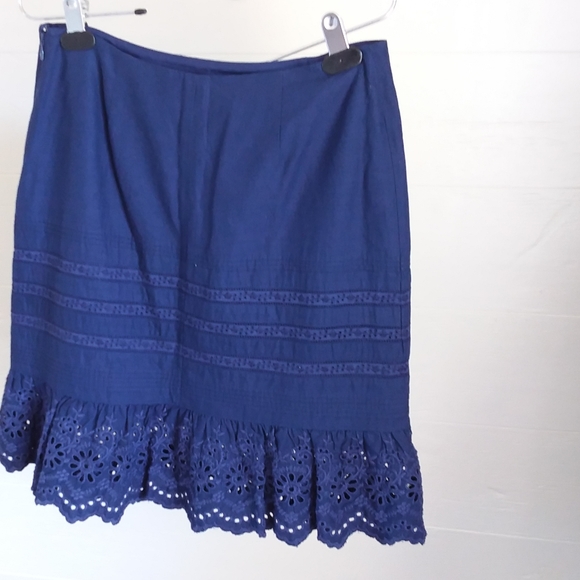 Ralph Lauren blue Cotton  eyelet  Skirt - Picture 3 of 4